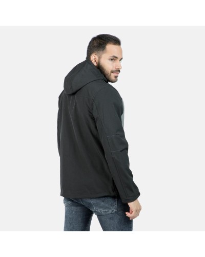 CHAQUETA KONKA SOFTSHELL BLACK / DARK GREY / ROYAL