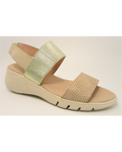 SANDALIA CUÑA BAJA PIEL EUPHORIA MESSENGER BEIGE