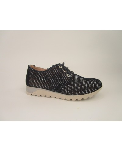 ZAPATO CASUAL PIEL ROBERTA NAVY-MARINO PISO MERKEL BLANCO-PLATA