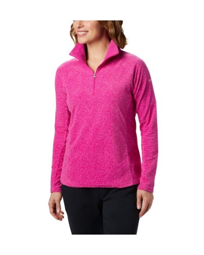 FORRO POLAR GLACIAL IV PRINT HALF ZIP 100% POLYESTER FUCHSIA SPARKLER PRINT