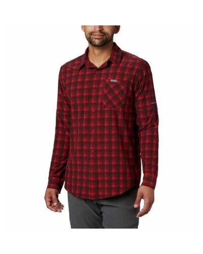 CAMISA TRIPLE CANYON LS SHIRT POLYESTER/ELASTANE FEATURES ONMI-SHADE ONMI WICK MOUNTAN RED