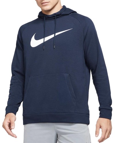 SUDADERA CAPUCHA Nike Dri-FIT Transpirable 61 % algodón/39 % poliéster MARINO