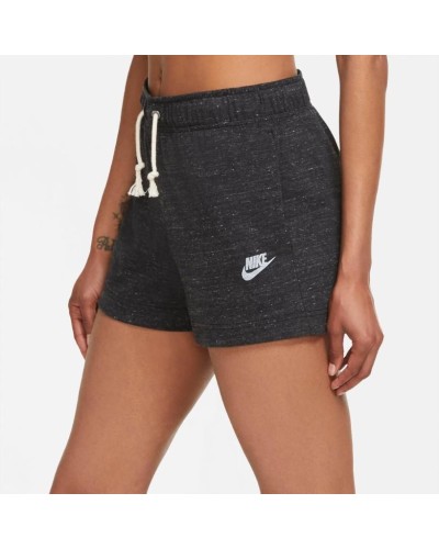 PANTALON CORTO Nike Sportswear Gym Vintage Women´s NEGRO/BLANCO CUERPO 50% ALGODÓN 50% POLIÉSTER BOLSILLOS 100% ALGODÓN DOBLADIL