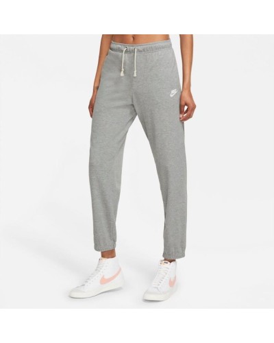 PANTALON LARGO Nike Sportswear Gym Vintage Women´s GRIS/BLANCO CUERPO 50% ALGODÓN 50% POLIÉSTER BOLSILLOS 100% ALGODÓN DOBLADILL