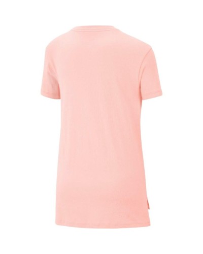 CAMISETA MANGA CORTA NIKE SPORTSWEAR BIG KIDS T-SHIRT ROSA 100% ALGODÓN PARTE POSTERIOR MÁS LARGA AJUSTE ESTÁNDAR