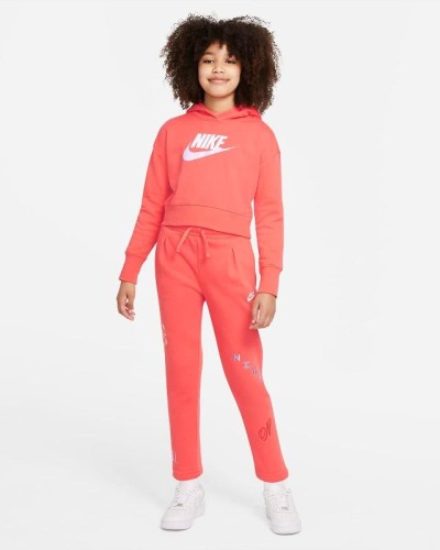 SUDADERA CAPUCHA NIKE SPORTSWEAR CLUB BIG KIDS CORAL