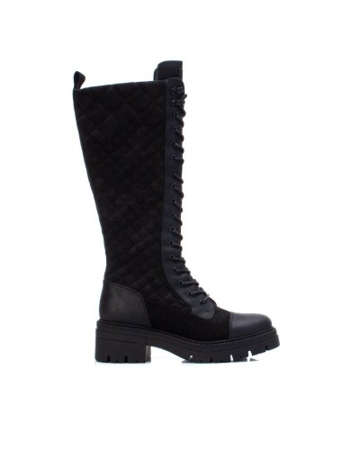 BOTA PLANA ANCHA MILITAR TEXTIL COMBINADA NEGRO