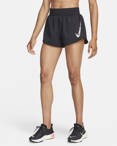 PANTALÓN CORTO NIKE ONE SWOOSH WOMENS DRI-FIT RUN NEGRO / BLANCO