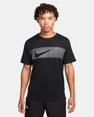 CAMISETA MANGA CORTA NIKE MILER FLASH MENS DRI-FIT UV NEGRO