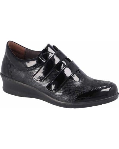 ZAPATO PLANTILLA EXTRAIBLE PIEL FANTASIA CUÑA NEGRO