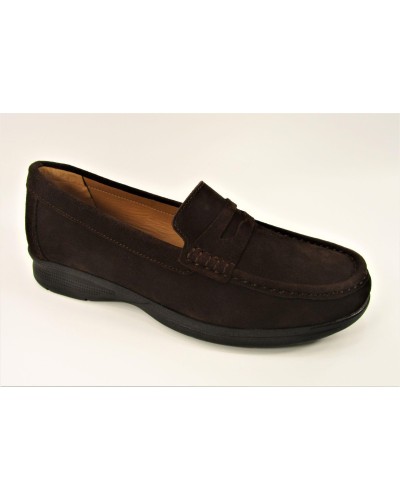 ZAPATO PIEL VACUNO AFELPADO MARRON