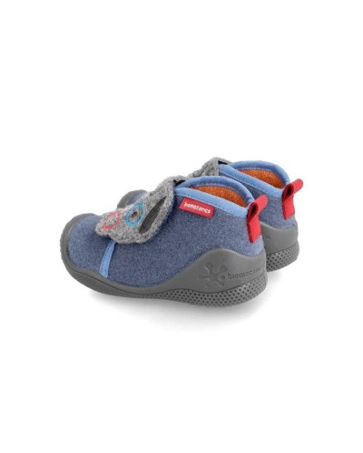 ZAPATILLA CASA TEXTIL FIELTRO AZUL