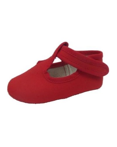 LONA BABY PEPITO ORGANIC ROJO 100% ALGODÓN ORGÁNICO/TEXTIL SUELA 100% CAUCHO NATURAL VULCANIZADO CIERRE VELCRO