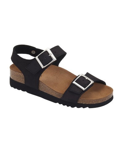 SANDALIA FILIPPA SANDAL PARTE SUPERIOR CUERO PLANTILLA DE ANTE REVESTIMIENTO TEXTIL BLACK