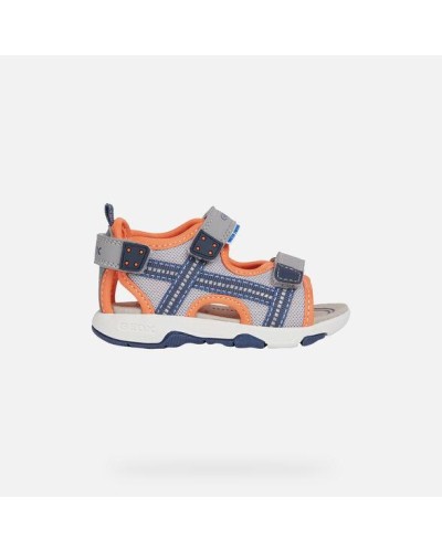 SANDALIA AGUA B SANDAL MULTY BOY A. PIEL/SINTETICO GREY/FLUOR ORANGE