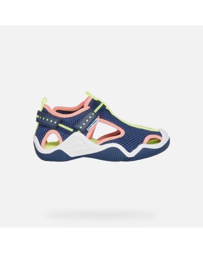 SANDALIA AGUA J WADER GIRL A TEJIDO/SINTETICO NAVY/FLUOR FUCSIA