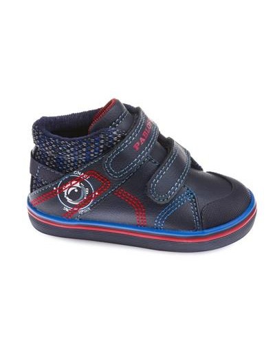 BOTIN PU NAVY-ROJO