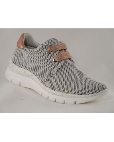 ADEPORTIVADO PLANTILLA EXTRAÍBLE PIEL/TEXTIL BLANCO/NUDE CORDONES