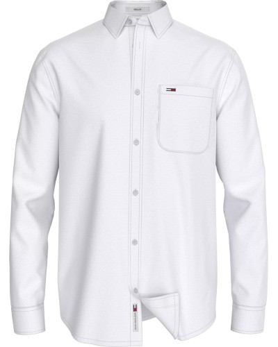 CAMISA MANGA LARGA TOMMY JEANS MAN REGULAR LINEN BLEND SHIRT WHITE