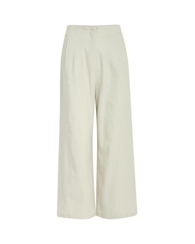 PANTALÓN LARGO CALI HIGH WAISTED WIDE PANT 100% ALGODÓN WHITE PEONY