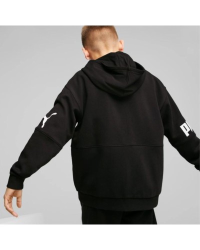 SUDADERA CAPUCHA PUMA POWER FZ- HOODIE TR B SP23 NEGRO