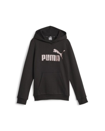 SUDADERA ESS+ LOGO HOODIE FL G NEGRO / BRONCE