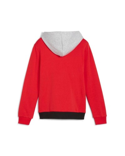 SUDADERA CAPUCHA ESS BLOCK HOODIE TR B GRIS / ROJO / NEGRO