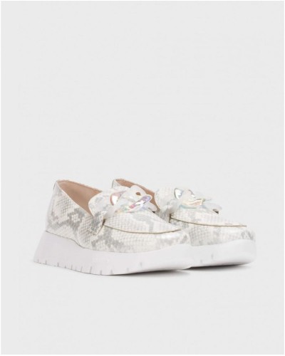 MOCASIN PIEL ROSE SILVER OFF