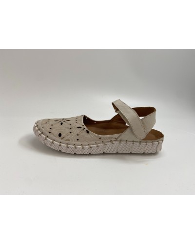 SANDALIA PIEL/MATERIAL OFF WHITE