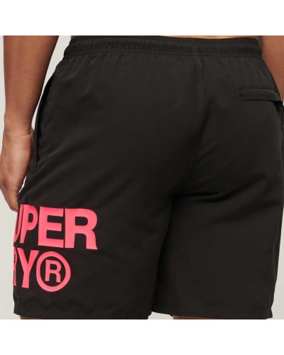 BAÑADOR SPORTSWEAR DE 43,2CM CON LOGO EN MATERIAL RECICLADO NEGRO