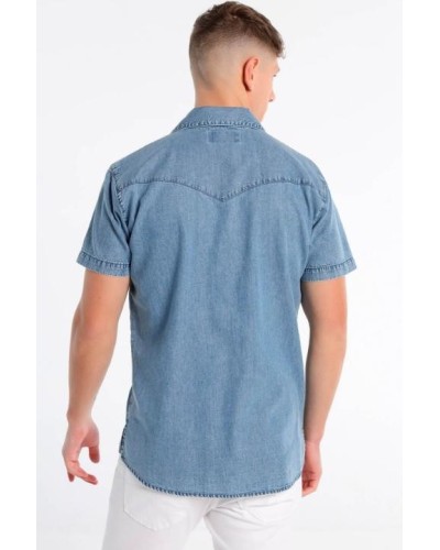 CAMISA VAQUERA MANGA CORTA BLADE-NEMO DENIM CLARO