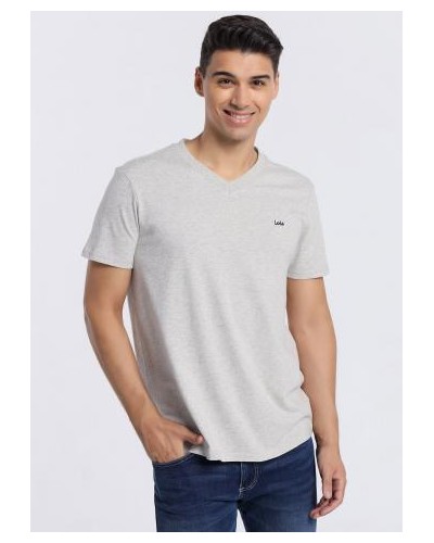 CAMISETA MANGA CORTA ALLAN-AICHA 100% ALGODÓN GRIS CLARO