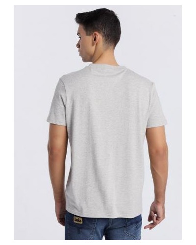 CAMISETA MANGA CORTA ALLAN-AICHA 100% ALGODÓN GRIS CLARO