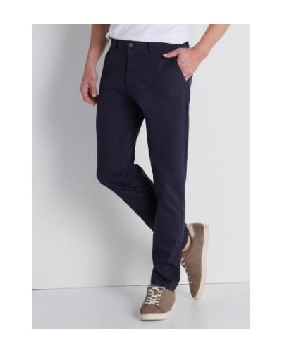 PANTALÓN CHINO LARGO BRUNO-LEO CAJA MEDIA SLIM 98% ALGODÓN 2% ELASTANO AZUL MARINO