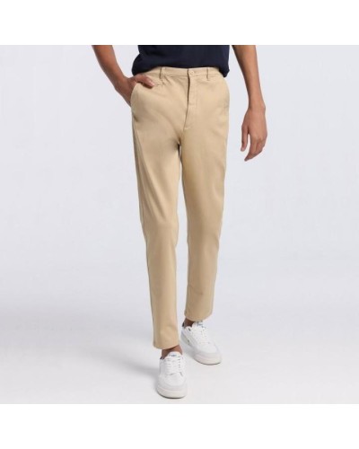 PANTALÓN CHINO LARGO SCULTUR-KING CAJA MEDIA SLIM 98% ALGODÓN 2% ELASTANO BEIGE CREMA