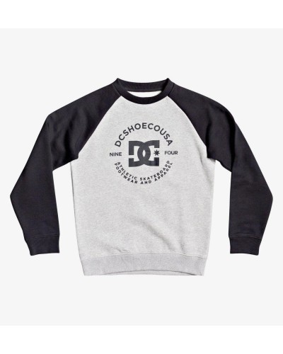 SUDADERA STAR PILOT RAGLAN CREW BOY ALGODON/POLYESTER HEATHER GREY/BLACK