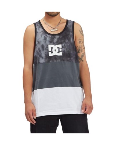 CAMISETA SIN MANGAS DEEP END TANK BLACK 100% ALGODÓN AJUSTE ESTÁNDAR PANEL LAVADO CORTADO Y COSIDO CINTA ATLÉTICA EN LA NUCA