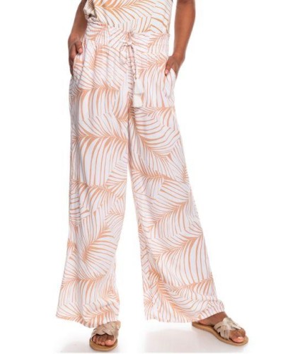 PANTALON LARGO INSIDE RHYTHM 100% Viscose Wide leg TOAST PALM TREE DREAMS