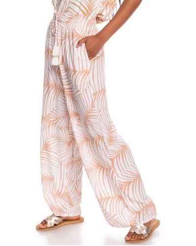 PANTALON LARGO INSIDE RHYTHM 100% Viscose Wide leg TOAST PALM TREE DREAMS