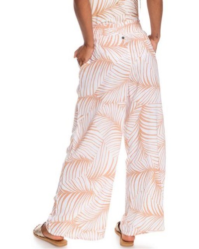 PANTALON LARGO INSIDE RHYTHM 100% Viscose Wide leg TOAST PALM TREE DREAMS