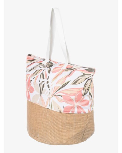 BOLSA DE PLAYA WAIKIKI LIFE 100% ALGODÓN TEJIDO DE PAJA Y LONA DE ALGODÓN CON ESTAMPADO UN COMPARTIMENTO PRINCIPAL CON CIERRE DE