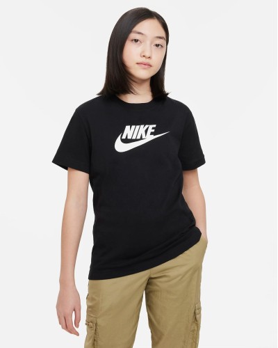 CAMISETA MANGA CORTA NIKE SPORTSWEAR BIG KIDS NEGRO / BLANCO