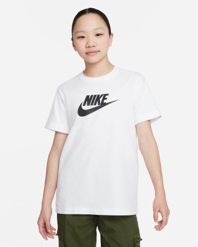 CAMISETA MANGA CORTA NIKE SPORTSWEAR BIG KIDS BLANCO / NEGRO