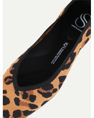 BAILARINA CALC. BELLA RECITEX ANIMAL PRINT CUERO / NEGRO