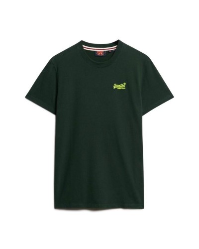 CAMISETA MANGA CORTA ALGODÓN ORGÁNICO LOGOTIPO ESSENTIAL VERDE BOSQUE / AMARILLO FLÓR