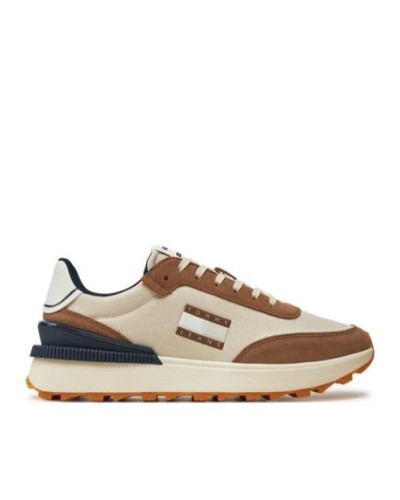 DEPORTIVO TOMMY JEANS MAN TECHNICAL RUNNER ESSENTIAL LIGHT SEPIA BROWN