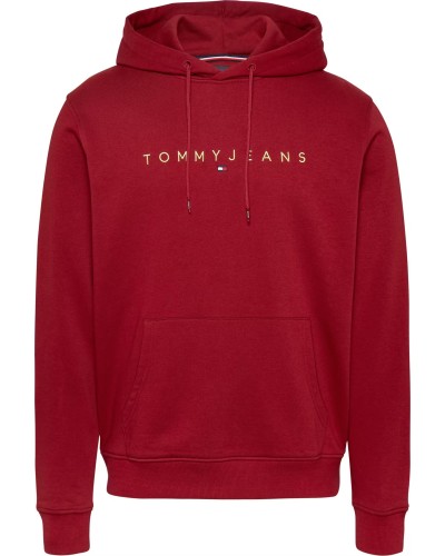 SUDADERA CAPUCHA TOMMY JEANS MAN REGULAR LINEAR GOLD HOOD EXT REGATTA RED