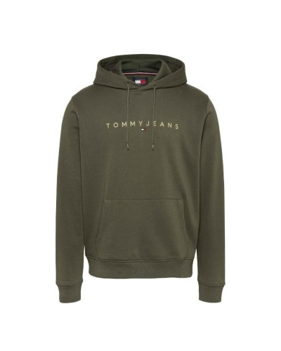 SUDADERA CAPUCHA TOMMY JEANS MAN REGULAR LINEAR GOLD HOOD EXT FATIGUE GREEN