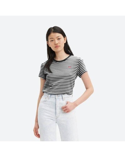CAMISETA MANGA CORTA PERFECT TEE RAITA STRIPE CAVIAR COTTON