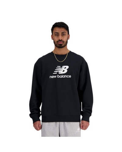 SUDADERA SPORT ESSENTIALS FLEECE LOGO CREW BLACK